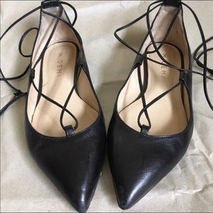 M. Gemi “The Brezza” Black Lace Up Flats